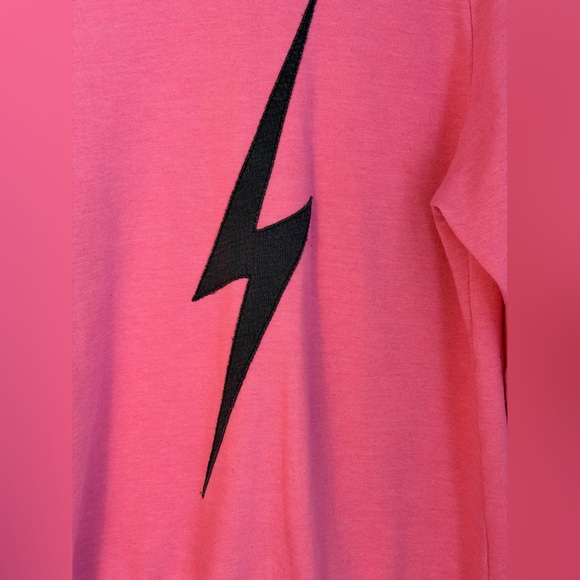Aviator Nation Bolt Crewneck Sweatshirt, Neon Pink, Size Medium - Picture 3 of 7